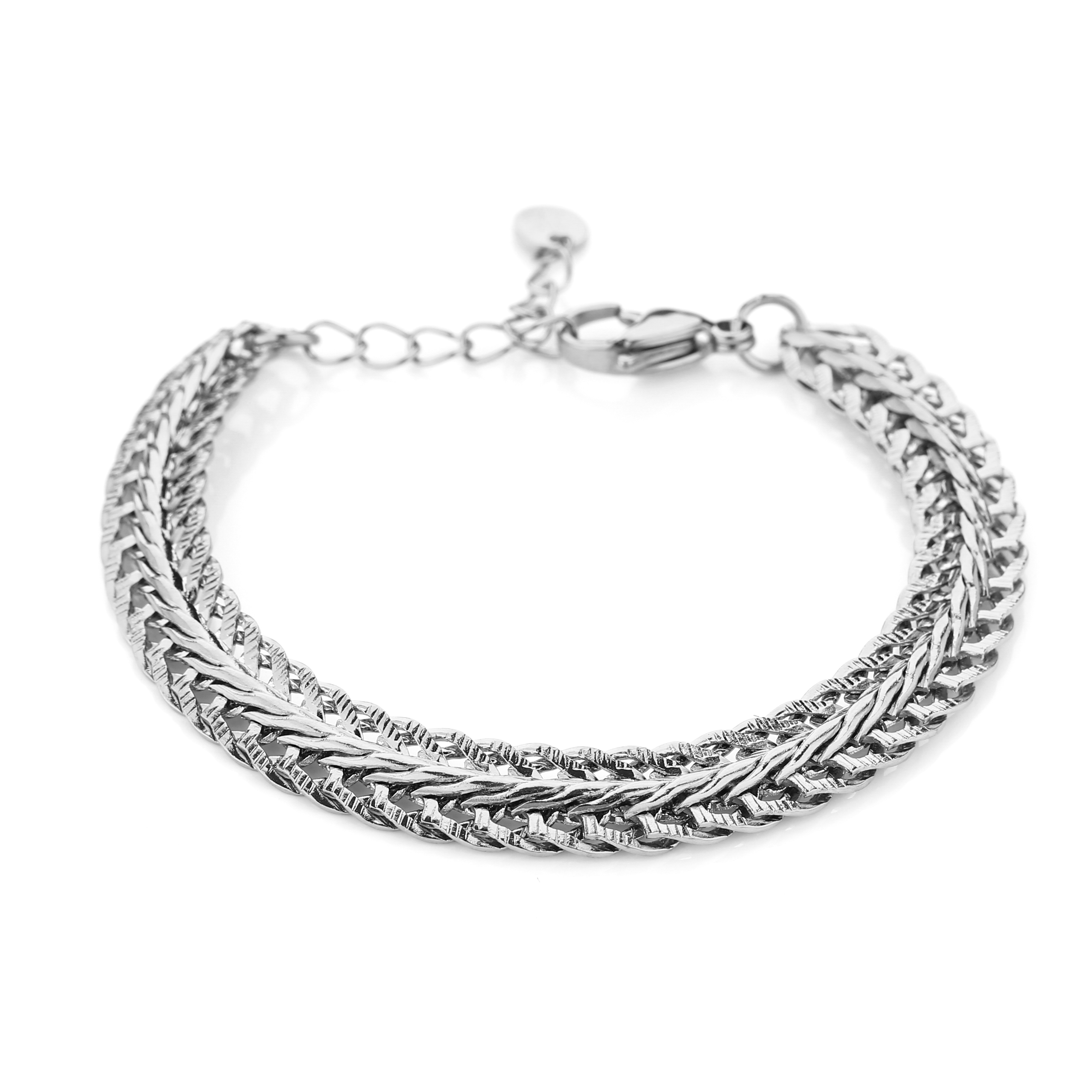 triple layer armband silver