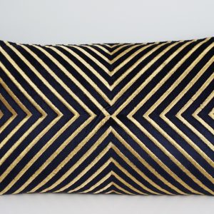 Cushion stripes dark blue/gold