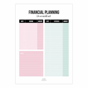 Financial Planning A5 noteblock
