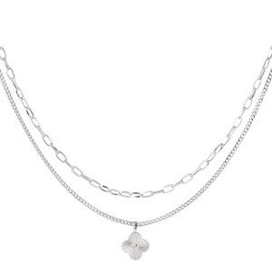tweelaagse ketting met bloem