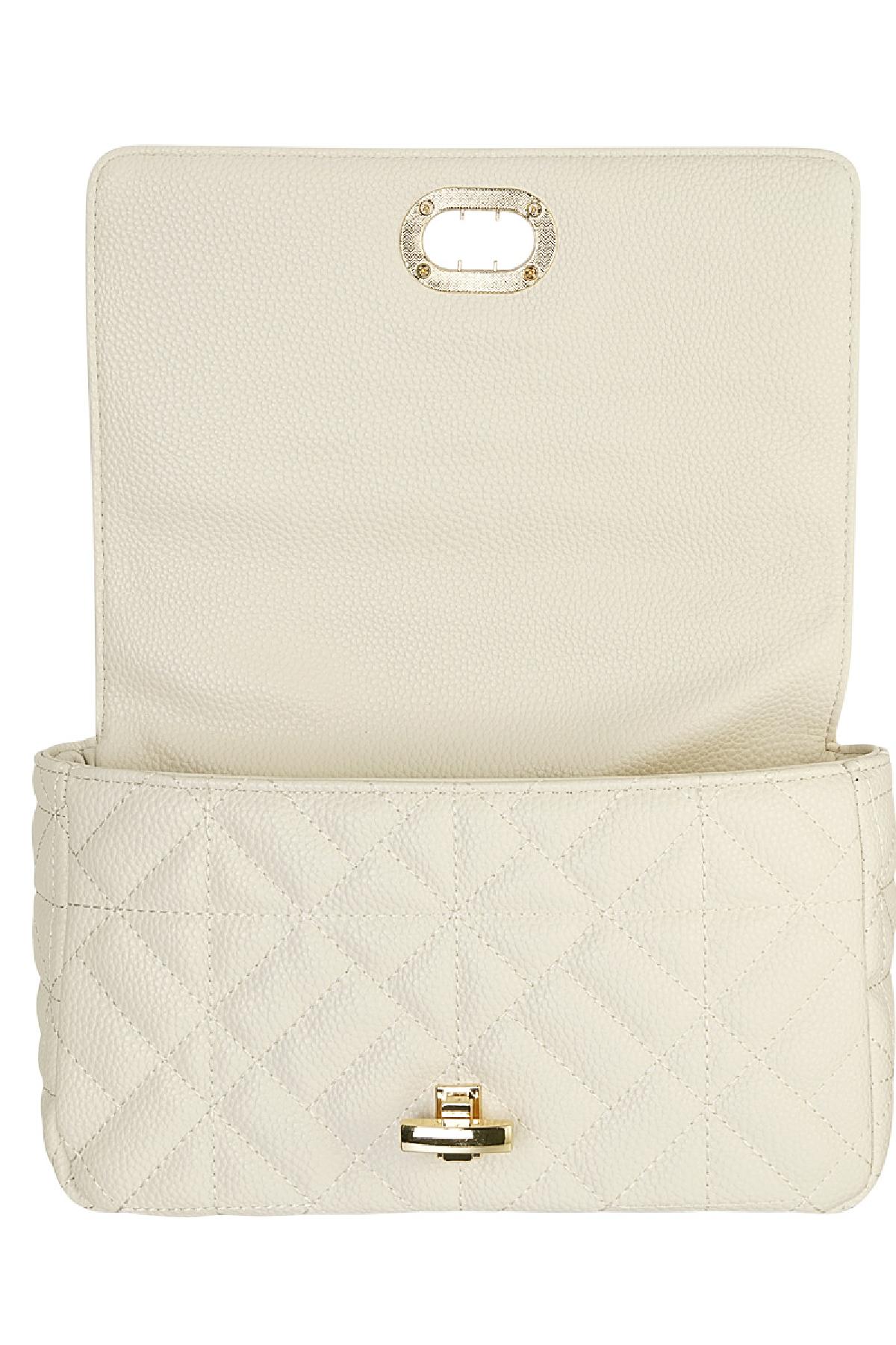Tas met stiksels en gouden detail Fuchsia PU - Afbeelding 2