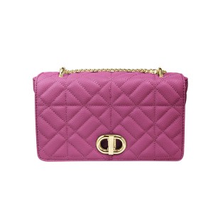 Tas met stiksels en gouden detail Fuchsia PU