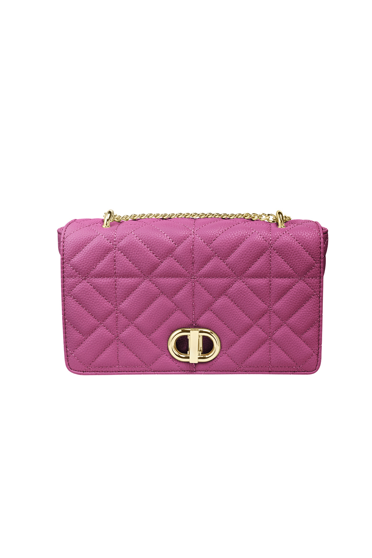 Tas met stiksels en gouden detail Fuchsia PU