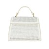 Handtas strass - creme PU