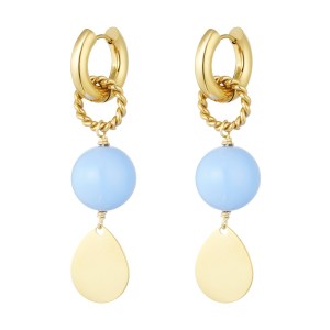Oorbellen shine bright - blauw goud