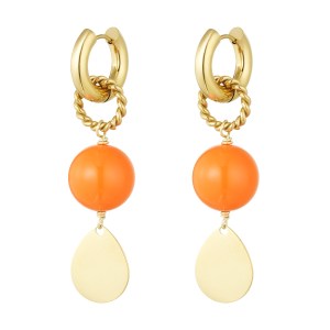Oorbellen shine bright - oranje goud