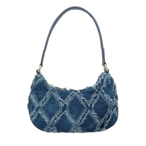 Casual Dark Blue Denim Shoulder Bag