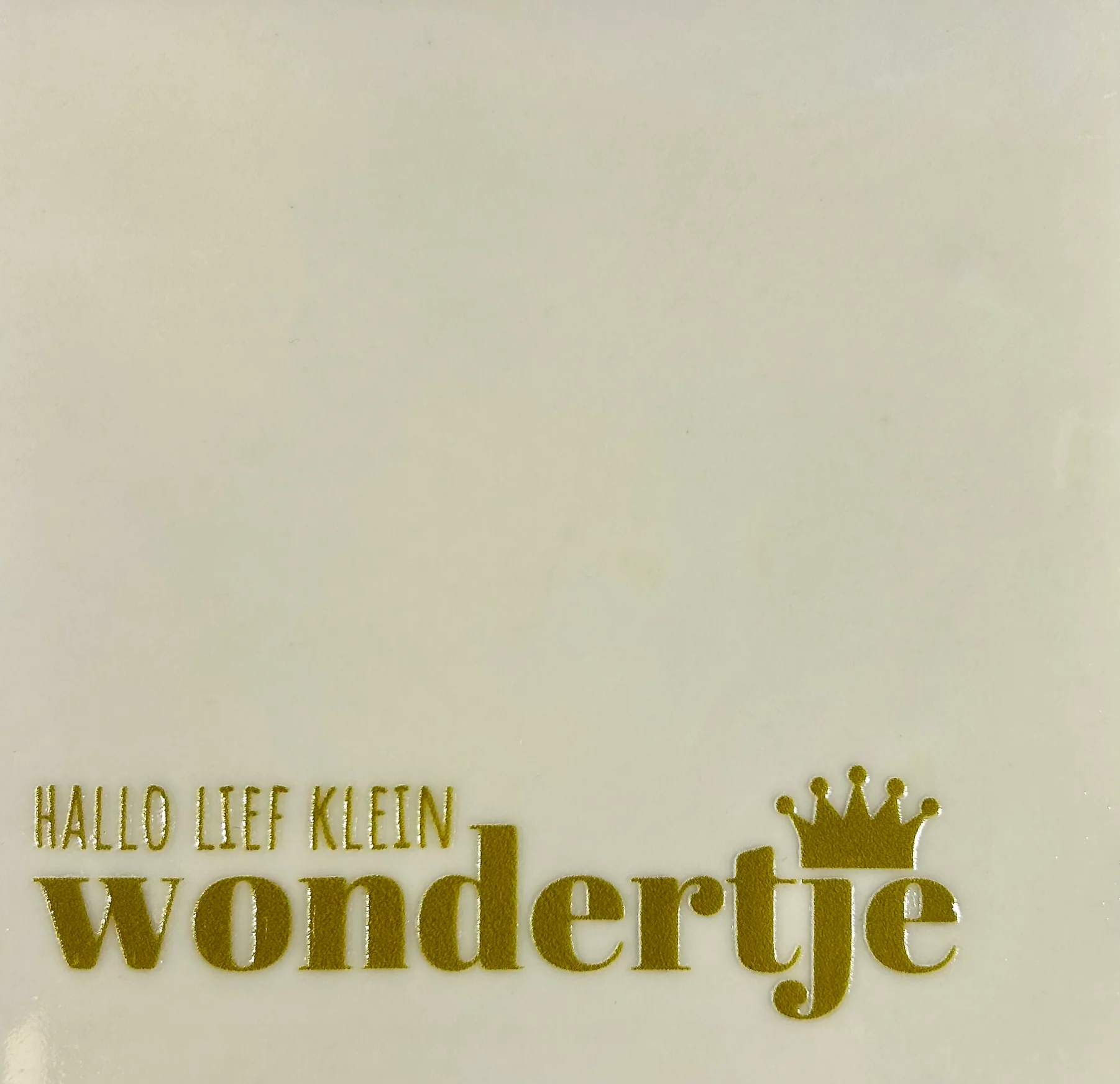 Tegeltje hallo lief klein wondertje